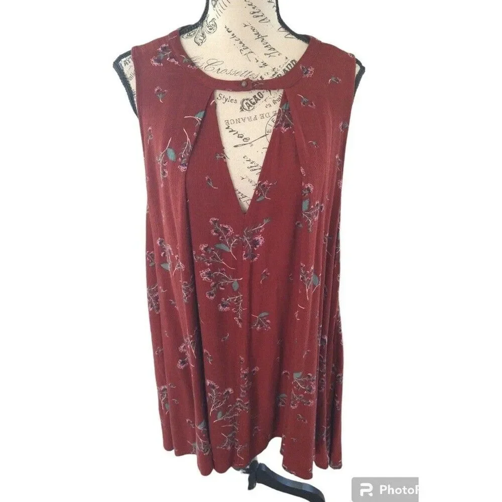 Free people  sleeveless floral tunic/ mini dress Small boho large
